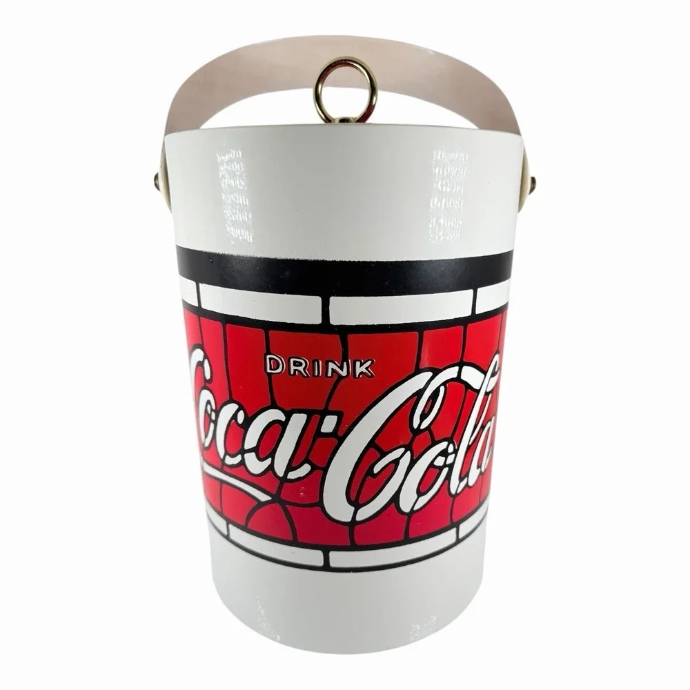 Vintage Coca-Cola Ice Bucket 1970s–80s Red & White Logo Cooler Retro Advertising